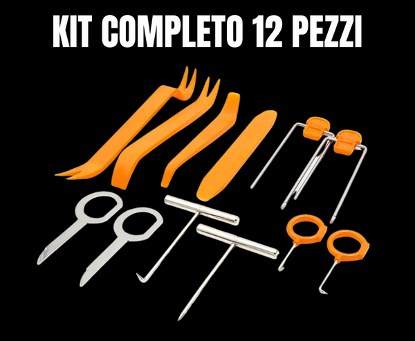 Kit Smontaggio Plastiche Auto 12 Pezzi – Leve Antigraffio Per Interni Ed Esterni, Riparazione Fai-da-te