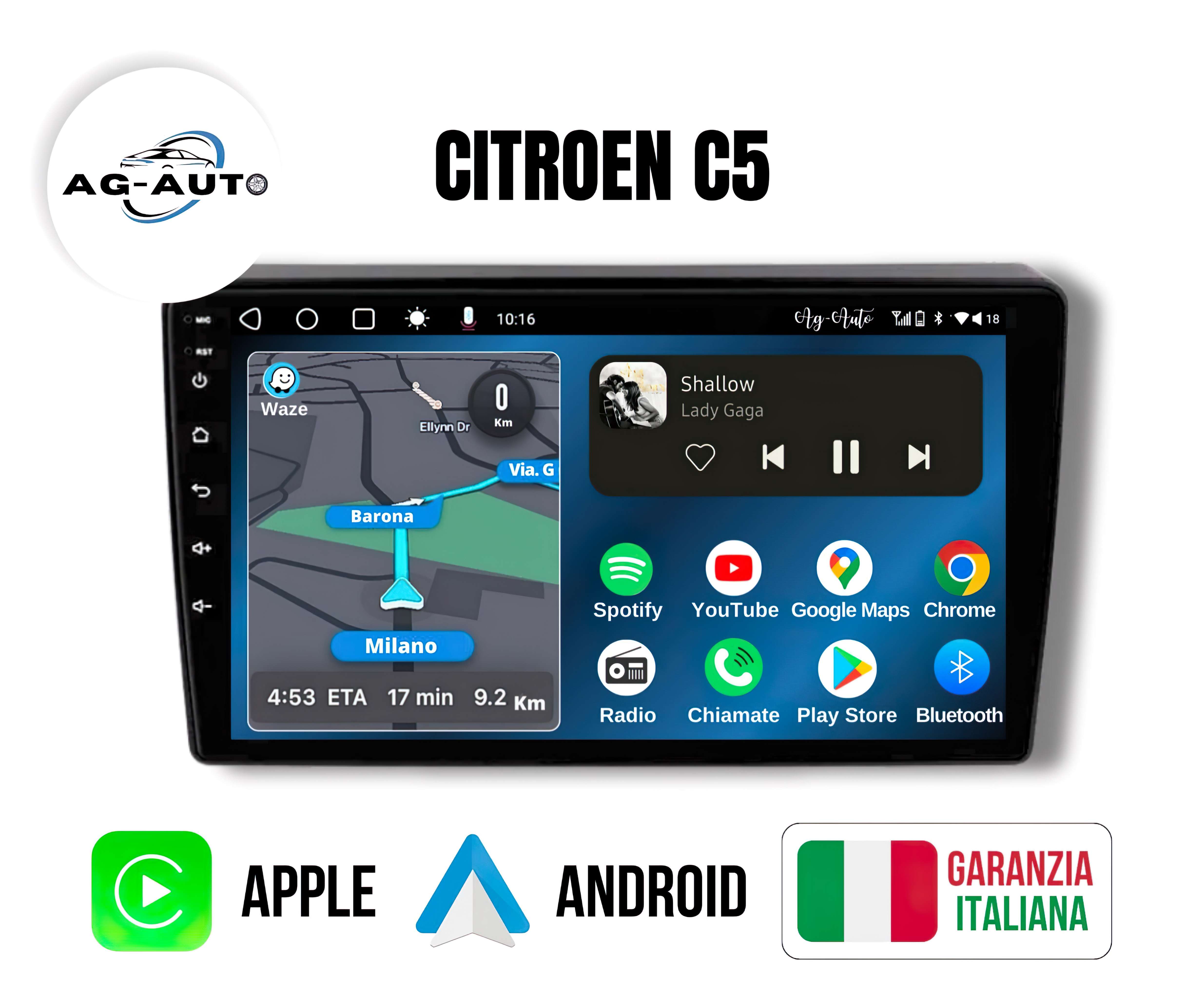 Autoradio 2 din Android 11 pour Citroen C5 2008-2017 9.7 Écran Tactile