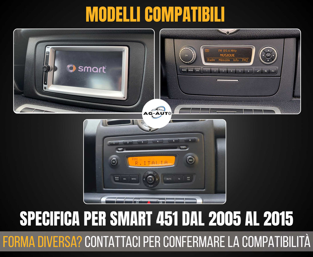 AUTORADIO CESTOVET Mercedes Benz Smart Fortwo 451 2005-2010 2+64GB Carplay Navi GPS